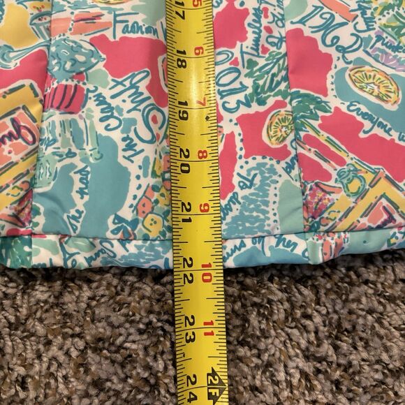 Lilly Pulitzer Lauren Puffer Vest Small In The Beginning Print Down Pockets - Picture 9 of 16
